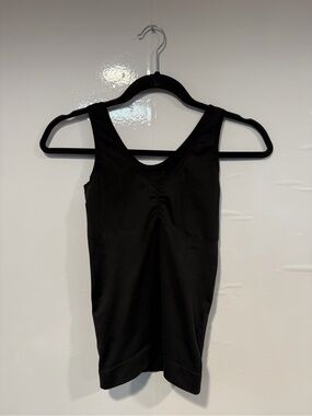 Control It Black V-Neck Tummy Control Ruched Tank Top Women's Size Medium